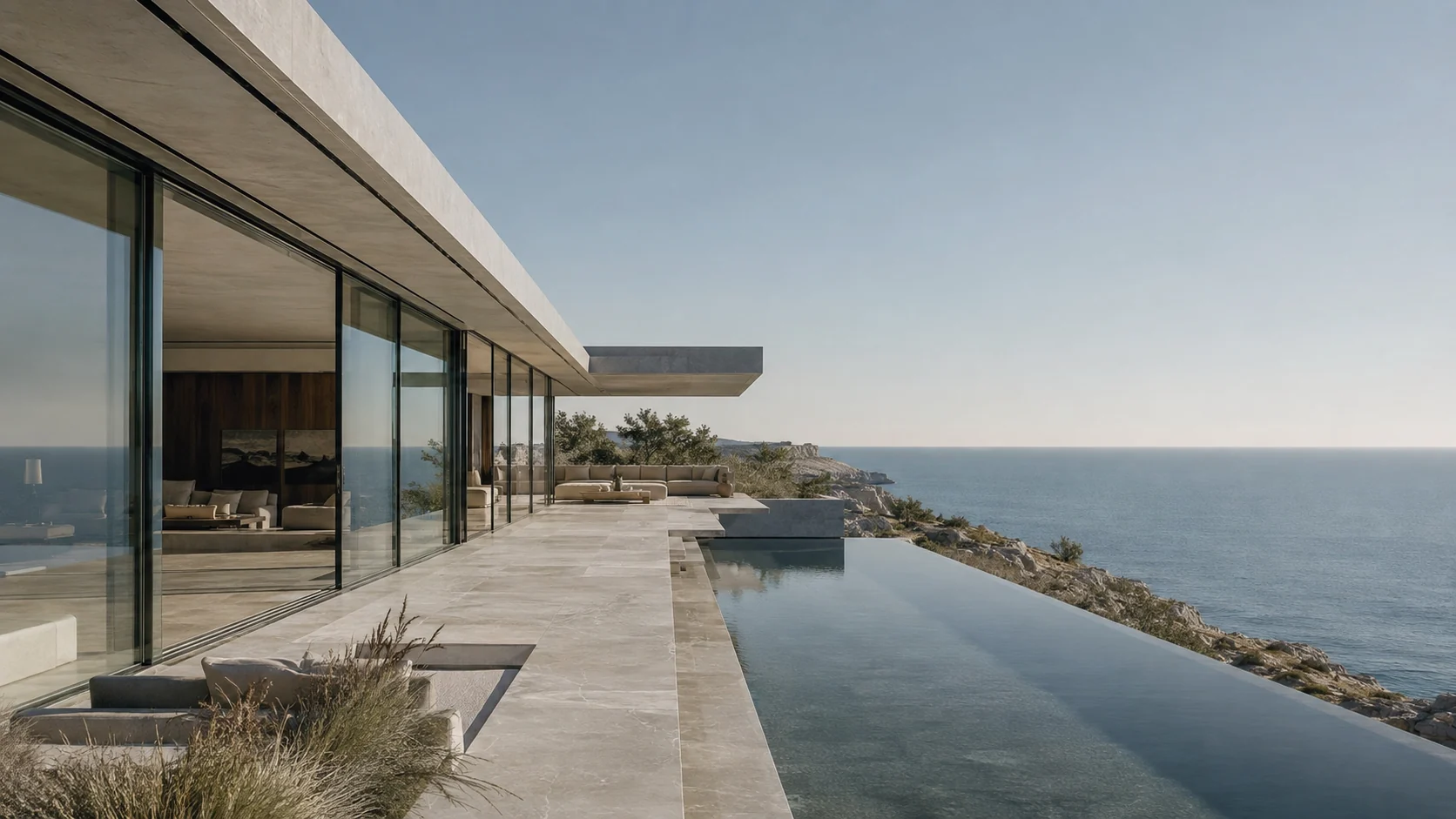 A contemporary coastal residence overlooking the Mediterranean